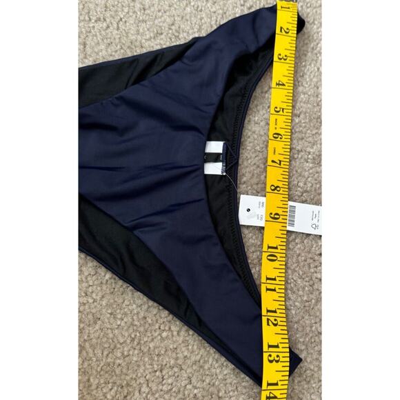 J Crew re-Imagined Curved Waist Bikini Bottom Dark Blue Women Small New W/Tags - Picture 8 of 8